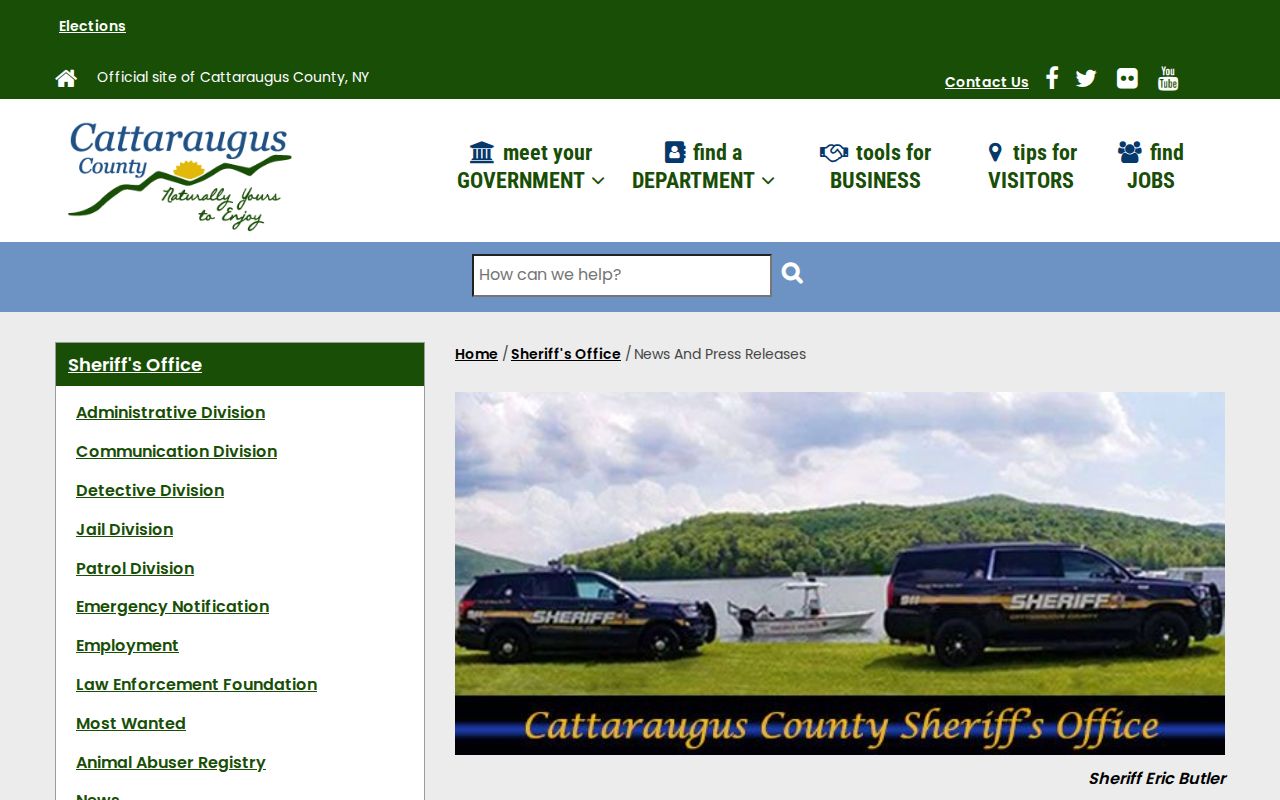 Cattaraugus County arrest search Sheriff police blotter