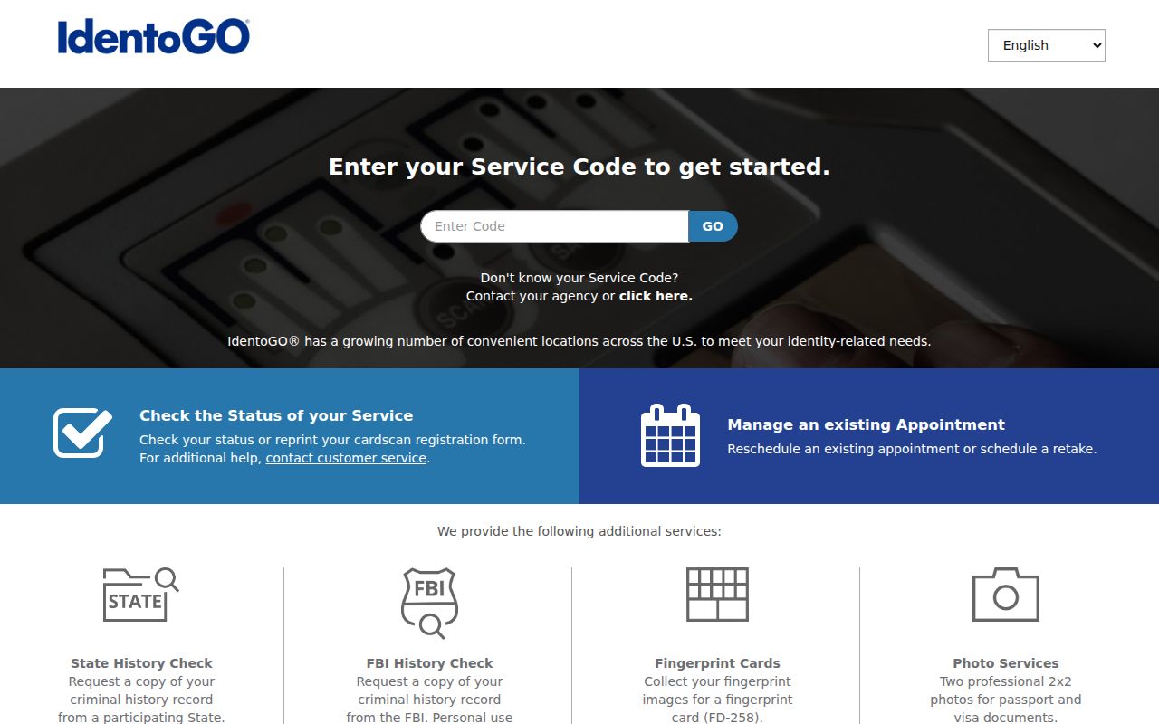IdentoGO enrollment for a Cattaraugus County criminal history review