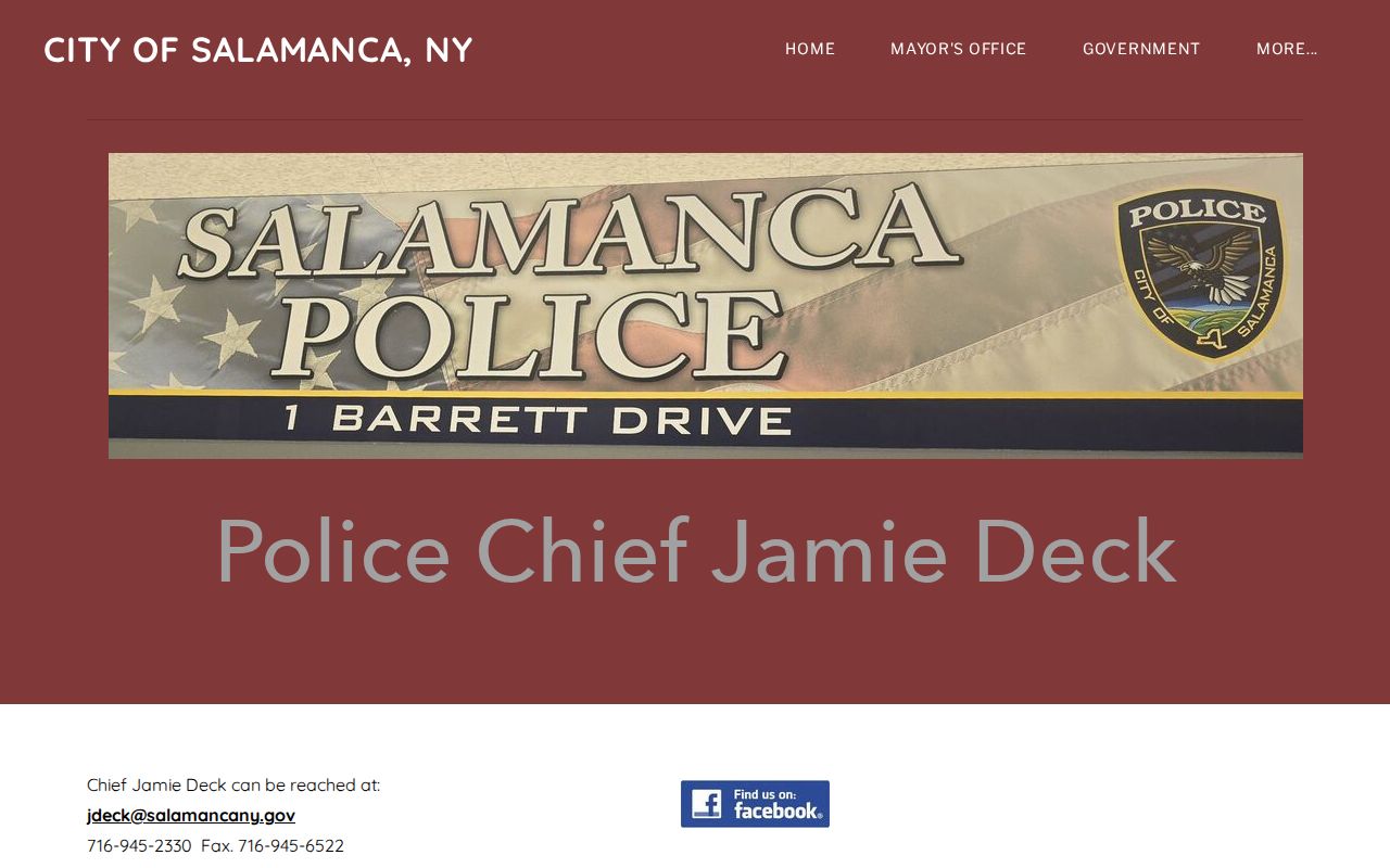 Salamanca Police Department monthly reports and warrant resource page